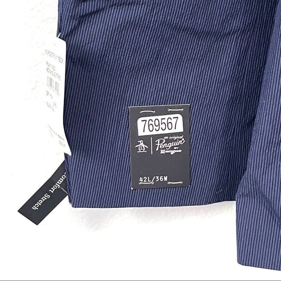 NWT Original Penguin Men’s Medium Blue Striped Sport Coat Size 42L - Picture 4 of 12
